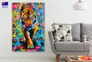 Colorful Tiger Oil Painting Wall Canvas Home Decor Australian Made Quality