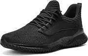 [Akk] Womens Walking Running Shoes - Sports Jogging Shoes Comfortable Breathable Sneakers Casual Lace Up Knitted Mesh Shoes for Gym Work