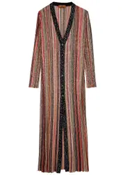 Missoni Striped Sequin-embellished Metallic-knit Cardigan - Multicoloured - 46 (UK14 / L) 46 (UK14 / L)