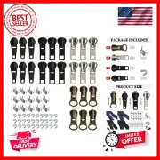 24Pcs Zipper Sliders Zipper Pull Replacement Zipper Repair Kit with Zipper St...