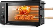 Electric Rotisserie Grill Indoor with Auto-Rotating Skewers, 31 QT Smoke-Free Ro