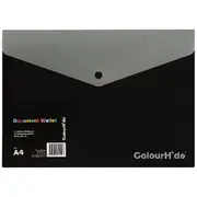 ColourHide A4 Document Wallet Black/Grey