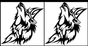 Tribal Wolf Dog Howling Two 5" Black Vinyl Decal Car Truck Windows Laptop Tablet