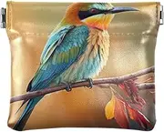 [YXYZRMY] Bee Eater Branch PU Leather Squeeze Coin Purse, Coin Pouch Change Holder for Women Men, Mini Portable Cosmetic Bags for Women, Multi-colored, one size, Multi-style, Multi-colored, one size