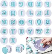 Yamibobo 26 PCS Alphabet Letters Cake Molds Cookie Cutter, Capital Fondant Letter Cutters, Fondant Cake Biscuit Mold, Cookie Stamp Impress, Embosser Cutter, DIY Sugar Craft Cookie Plunger