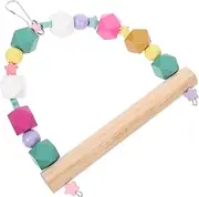 HOMOBABE Bird Perch Stand Wood Swing Toy Decorative Bird Cage Accessory for Parrots Parakeets Macaws