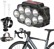 USB Cycle Headlight, Rechargeable LED Cycle Headlight Front Light, 360° Rotatable Cycle Supplies Cycle Light with 8 Lights for Mountain Cycle