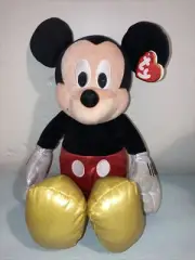 TY Disney Sparkle Beanie Buddy Mickey Mouse 13” Stuffed Plush NWT