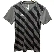 Adidas Jersey shirt Gray and Black Stripes Soccer Parma '22 Women's sz SMALL NEW