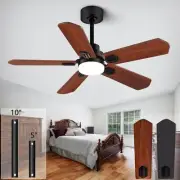 52” wood ceiling fans with light and remote control, silent reversible dc