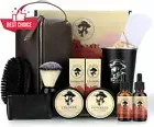 Beard Growth Kit Grooming Set Oil Balm Comb Brush Gift for Men Husband Dad