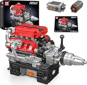 [Mould King] 10204 V8 Engine Building Kit - Build Your Own V8 Engine Toy, 8-Cylinder Gasoline Car Engine Replica Model Kit for Kids/Teens Ages 8+(750PCS)