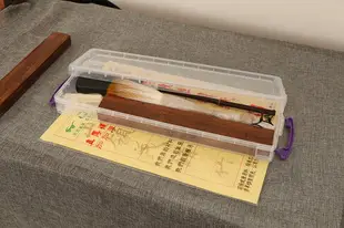 超長透明塑料油畫水粉筆畫刷桌面文具毛筆筆盒魚漂漁具浮標收納盒