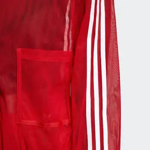 【豬豬老闆】ADIDAS ORIGINALS TRACK JACKET 艷紅色 透明薄紗 立領外套 女款 DW3890