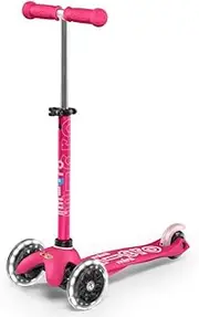 Micro Scooters Mini Deluxe LED 3-Wheel Kids Scooter - Pink