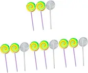 SAFIGLE 12 Pcs Fluorescent Lollipop Light up Swivel Wands Glow in The Dark Lollipop Sticks Led Toy Glowing Windmills Toy Christmas Party Supplies Plastic Child Rotating Rod Luminous