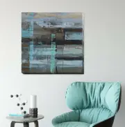 Black Blue Stretched Canvas Print A359