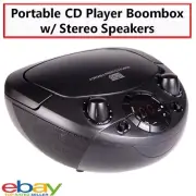 Portable Music Speaker Boombox AM FM Radio CD Player 3.5mm Aux Input