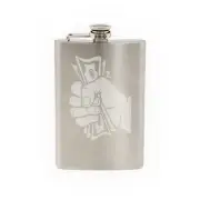 Money in Hand Cash Grab Heist Snatch -8 oz etched flask