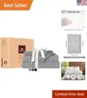 GOTS Certified Organic Cotton Twin Sheets – Cloud Grey Damask Stripes Set of 3