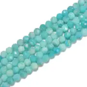 Green Amazonite Faceted Round Beads Size 5mm 15.5'' Strand (5mm)