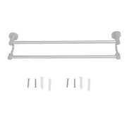 Bath Towel Bar Aluminum Alloy Rust Proof Double Rod Wall Mounted Towel Rack for Bathroom Kitchen