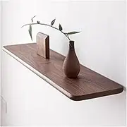 Walnut Solid Wood Wall Shelf, Floating Shelf Wall Mounted, Wooden Floating Shelf Wall Display Rack Shelf, for Living Room Bedroom Kitchen(90 * 20cm)