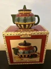 Debbie Mumm Christmas Tree Mini Tea Pot Trees Teapot Sakura Oneida 4”