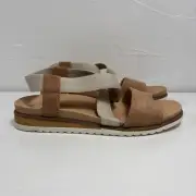 Dr. Scholl’s Islander Women’s Sz 9.5m Birch Slip On Stretchy Strappy Sandals NEW
