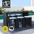 Gardeon Outdoor Furniture Dining Bar Table 6 Chairs Stools Set Patio Lounge