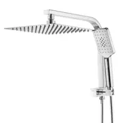 ACA WELS Square 10" Thin Shower Head Handheld Set Gooseneck Arm Diverter Silver
