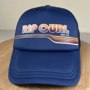 NWT Rip Curl Trucker Hat Cap Snap Back Blue Mesh Logo Surf Beach Skate