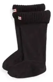 Hunter 1004 Cardigan Knit Cuff Welly Unisex Tall Black Socks Size Large