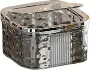 AIMALL High-Value Desktop Mini Trash Can with Press Lid – Fruit Shell Waste Paper Basket – Small Size Sundry Bin for Desk, Dormitory, Bedroom – Available in White & Grey