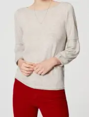 Ann Taylor LOFT Lantern Sleeve Sweater Pullover Size X-Small Cloudy Sky Melange