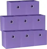 SORTI 27x28x27 CM Purple 8X Pack Foldable Folding Storage Cube Storage Box Bookcase Fabric Cube Toy Organiser Organizer