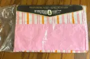 Vintage Wondercale Springmaid Flat Double Sheet Pink Silk Stripe NEW Old Stock