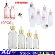 10X 5/10/20/30ml Glass Dropper Bottles Eye Pipette Roller Sprayer Essential Oils