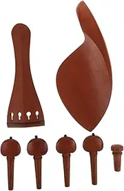 Yardwe Violin Wooden Chin Rest with Tuning Pegs Tailpiece Endpin Precision Parts Kit for Enhanced for Professionals Beginners
