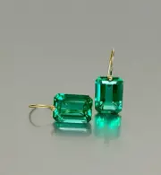 October Birthstone Emerald Cut Simulated Emerald Dangle Earring Silver925