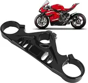 Top Upper Triple Clamp for Ducati Panigale V4 V4S 2018-2023, CNC Motorcycle Lowering Triple Tree Front End Upper Top Clamp, Symmetrical Hollow Design