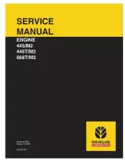 New Holland 445/M2, 445T/M2, 668T/M2 Engine Service Manual Repair Shop Book