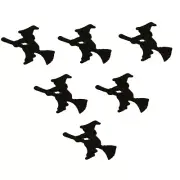 Witch on a Broom (6 pcs) - Buttons Galore - Halloween - Craft Sewing Scrap