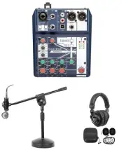 Gaming Twitch Stream Recording Bundle Soundcraft Mixer+Headphones+Mic+Boom Stand