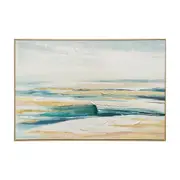 Urban Style Brushmarks Embellished Canvas Abstract Coastal