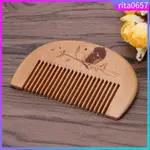 PEACH WOOD COMB FINE TOOTH HANDMADE WOODEN HAIR AND BEARD CO