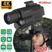 4K IR Night Vision Device 8x Digital Zoom Fill Light Monocular Head Mounted 600m