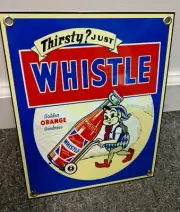 Whistle Soda Pop soft drink sign..FREE Shipping on 8 or more Signs