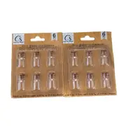 SET OF 2 1.5ml Mini Glass Bottles Jars Vials Container w/ Cork 12 Pc Total
