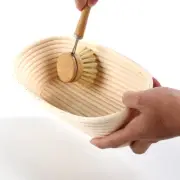 Natural Cleaning Brush Wood/Bamboo Handle Coconut Fibre F BreadProofing basket